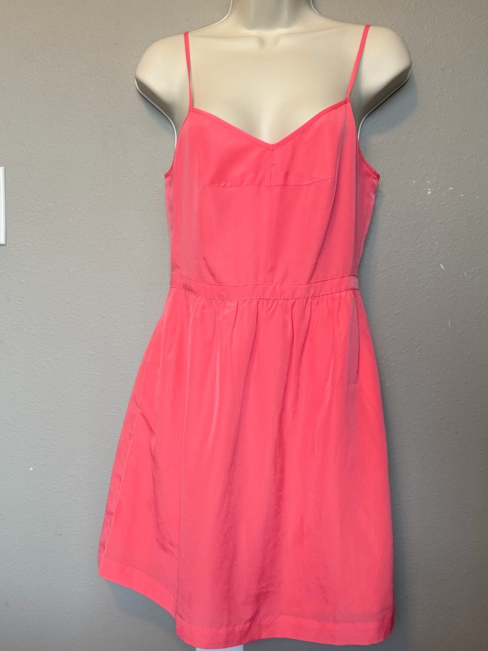 J. Crew Coral Pink Spaghetti Strap Dress